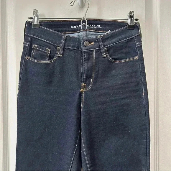 Old Navy Rockstar High Rise Skinny Jeans Dark Wash Blue Denim Size 2/26 - Picture 6 of 15